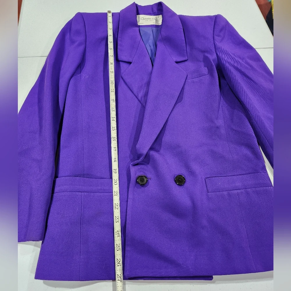 Vintage Christian Dior 80s Suit Purple Women's Blazer